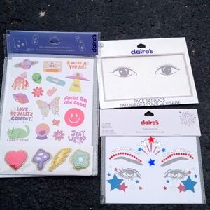 Stickers and Face Tattoos Lot of 4